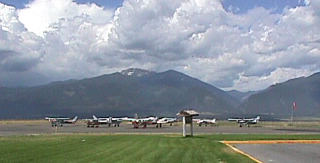 A shot of the parking area at Stevensville Airport